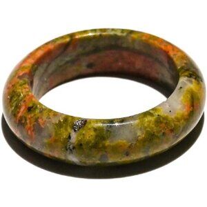 Natural Crystal Healing Agate Stone Ring Meditation Accessory for Men or Women